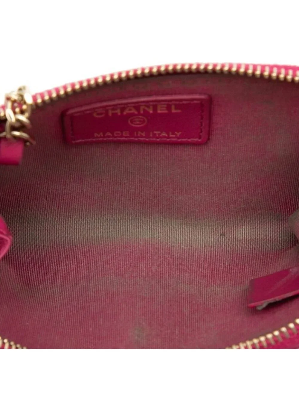 Chanel CC Logo Camellia No. 5 L-shaped Zipper Coin Purse Pink Leather